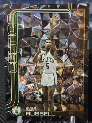 2025-26 Topps #251 Bill Russell refractor diamante negro 02/10 Boston Celtics Foto 1 de 2