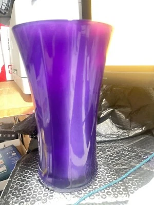 Florero cilíndrico de vidrio púrpura 9"H x 5" apertura 4" inferior (1C) Foto 1 de 4