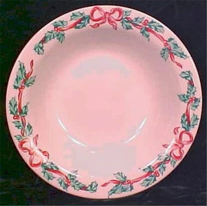 Christmas Ribbons Bowl Soup Cereal International Tableworks 157 Dinnerware - Picture 1 of 4