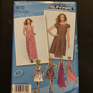 Simplicity Muster 1610 Project Runway Neckholder Kleid Misses Größe 4 6 8 10 12 - Bild 1 von 2