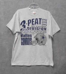 CAMISETA VINTAGE 1994 DALLAS COWBOYS 3 TURBAS DIVISIÓN ORIENTAL - GRIS XL - Imagen 1 de 3
