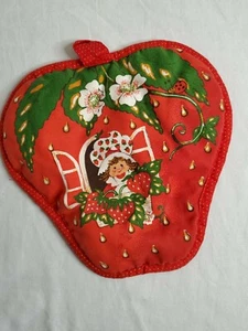 Vintage 1980 Strawberry Shortcake Erdbeerform Ofenhandschuh Topfhalter - Bild 1 von 4