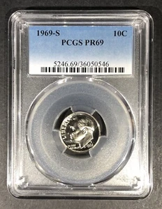 1969-S Proof Roosevelt Dime PCGS PR-69, Buy 3 Items, Get $5 Off!! - Picture 1 of 2