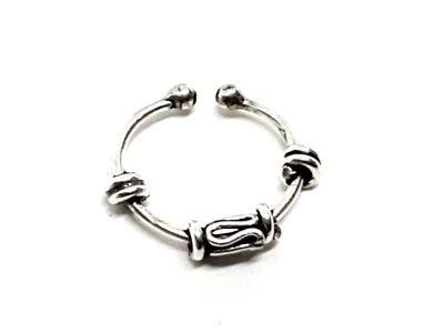 Clip de anillo de nariz en brazalete de Bali étnico de plata 925 hélice tabique orbital sin perforación Foto 1 de 4