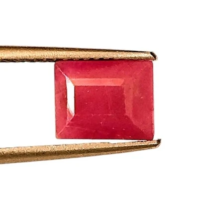 NATURAL UNHEATED FACETED RUBY 3.00 CARAT BAGUETTE CUT LOOSE GEMSTONE 6.4X8.1 MM - Image 1 of 4
