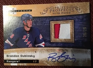 2007-08 Fleer Brandon Dubinsky Auto Jersey 25/25 Gold 1/1 Hot Prized Prospects - Bild 1 von 1