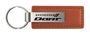 Dodge Dart Rectangular Leather Key chain (Brown) - Picture 1 of 2