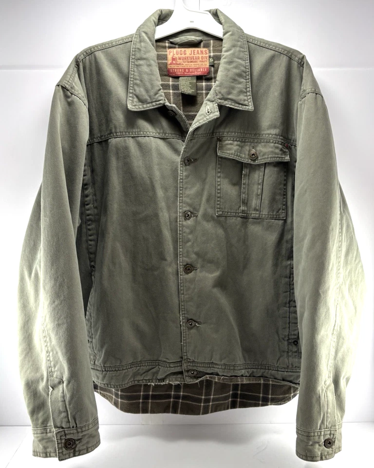 Plugg Jeans Workwear Division 男式 XL 法兰绒内衬 Barn Chor 外套夹克 — 第 1/4 张图片