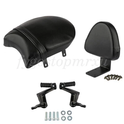 Rear Backrest Black Seat Sissy Passenger Foot Pegs For Victory High-Ball Vegas - Image 1 of 2