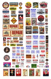 1:148 N scale model automobile car repair shop auto garage signs - Picture 1 of 1