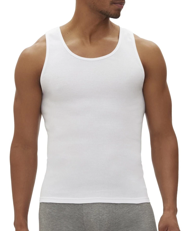 GAP Men's White 3 Pk. Cotton Ribbed Tanks Size Small