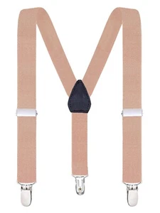 Buyless Fashion Kids Adjustable Suspenders Elastic Solid Color 1 Inch - Y Back - Picture 1 of 266