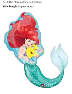 Тематические воздушные шары Little Mermaid - 7 майларов, 4 фиолетовых Ariel, 125 маленьких разноцветных - Изображение 1 из 4