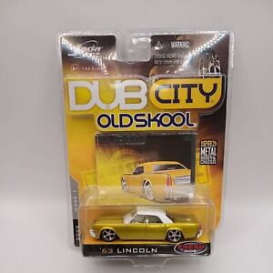 63 lincoln dub city old skool  gold white roof mags jada 1/64  8+ wave 1  ,2005