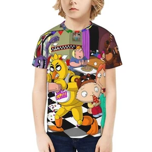 Five nights at freddy's Cartoon Shirts Kids Boys Short Sleeve Basic Shirts Tops - Picture 1 of 43