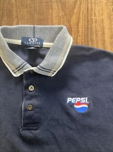Vintage Pepsi Polo Size Large Food Beverage Soda Employee Issued Embroidered - Picture 1 of 6