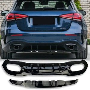 Carbon Rear Bumper Diffuser w/Exhaust For MB W177 A35 AMG 2018-2022 - Picture 1 of 10