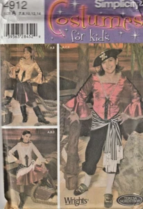 GIRLS' PIRATE COSTUMES - Simplicity Pattern 4912 Girls Sz 7-14 - Picture 1 of 2