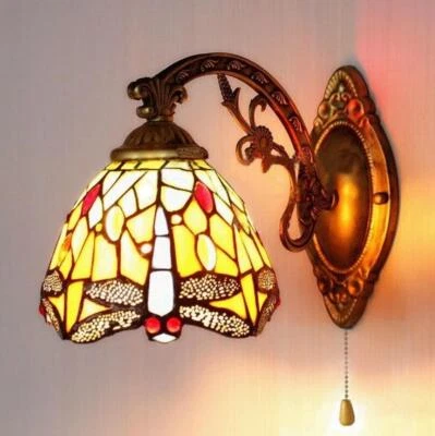 Tiffany Style Indoor Wall Light Stained Glass Shade Sconce Lamp Lighting Fixture - Image 1 of 4