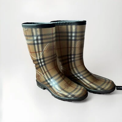 Burberry Haymarket Mid Rainboot - EE. UU. Talla 8 - Usado en caja. (UK6, EUR 39) Foto 1 de 4