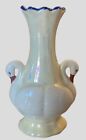 Vintage Vase Swans Slovakia Ceramic Art 6”