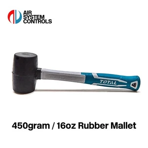 Total Tools - 450gram / 16oz Fibreglass Handle Rubber Mallet Hammer - Picture 1 of 5