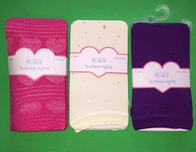 ¡NUEVO! Medias de nylon tejido con cable moda sin pies vestido calcetines 2-3 años lote 3 pares Foto 1 de 3