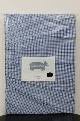 Jupe De Berceau À Carreaux Bleus Land Of Nod 100% Coton Pour Bébé Nouvelle - Photo 1/2