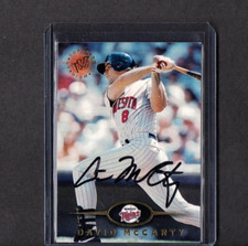 1995 TOPPS STADIUM CLUB CARD SIGNED IP AUTO DAVID MCCARTY MINNESOTA TWINS GREAT