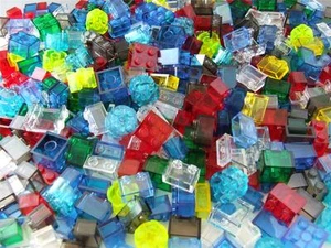 100 New Lego Bricks Clear Color Stained Glass Mosaic Style House Window Lot Set - Picture 1 of 1