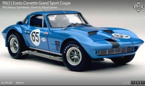 EXOTO #18023 1963 Corvette Grand Sport/Nassau Speedweek Pabst/Cannon #65 1:18NIB - Picture 1 of 2