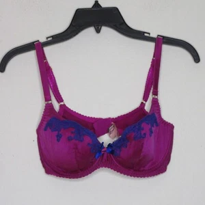 Agent Provocateur Women's Molly Silk Blend Underwire Push Up Bra Purple 34DD B11 - Picture 1 of 15