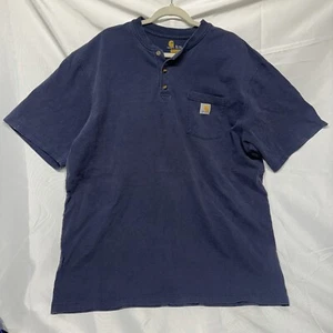 Carhartt Original Fit Herren Gr. XL Tall Navy Kurzarm Henley Tasche T-Shirt - Bild 1 von 6