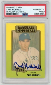 BASEBALL IMMORTALS CARL HUBBELL AUTOGRAPHED PSA / DNA CERTIFIED AUTO - Picture 1 of 2