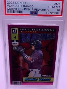 2022 Donruss Wander Franco MARVELS Pink Fireworks RC PSA GEM MINT 10 Rays - Picture 1 of 2