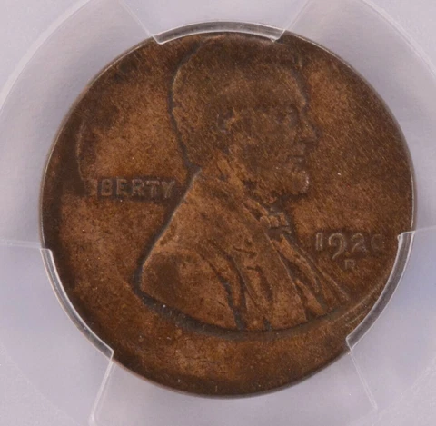 PCGS 1c 1920-D Wheat Cent Struck 20% Off-Center VF20 Cover