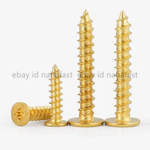 M2 M2.5 M3 M4 M5 Gold plated Flat Head Self-tapping Screw Nail Large Thin Bolts - Picture 1 of 12