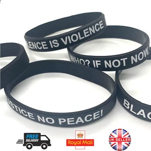 POLITICAL STATEMENT Silicone Bracelet Wrist Bands UK JOBLOT/WHOLESALE Free P&P ✅ - Picture 1 of 12