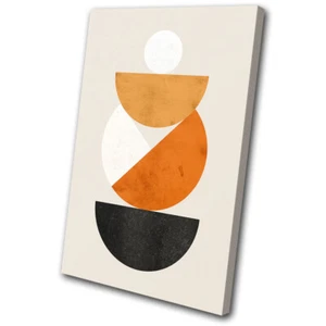 Modern Warm Orange Circle Abstract SINGLE CANVAS WALL ART Picture Print - Picture 1 of 1