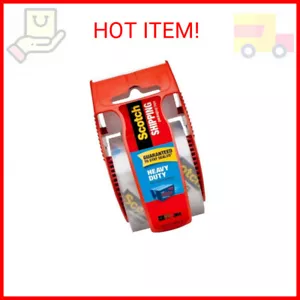 Scotch Brand Heavy Duty Shipping Packaging Tape, 1 Roll with Dispenser, 1.88" x - Picture 1 of 2