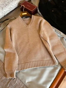 Impresionante ZEGNA Best Dressed (fabricante de TOM FORD) Lana Tostada Tejido Pesado Cuello en V - Imagen 1 de 17
