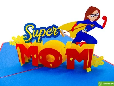 Super Mom, Pop Up Card, 3D Popup Greeting Cards for all occasion - Image 1 of 4