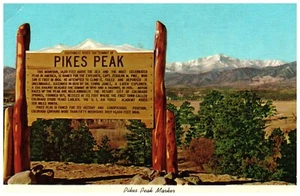 Pikes Peak Marker on Highway I-25 North of Colorado Springs Postcard - Picture 1 of 2