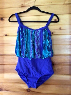 Купальник-блузон Sirena Signatures синий цветочный цельный тонер для живота купание 10 шт. - Изображение 1 из 4