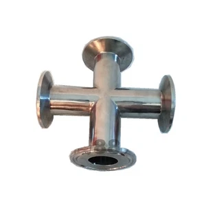 51MM Pipe OD 64mm Ferrule Sanitary Tri Clamp 4 Way Cross Stainless steel  304 - Picture 1 of 1