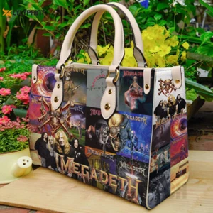 Custom Megadeth Leather Handbag & Wallet, Megadeth Fan Gift Shoulder Bag - Picture 1 of 3
