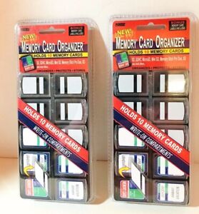 Lot of 2 Pioneer Memory Card Organizers Each Holds 10 Memory Cards and Are New 