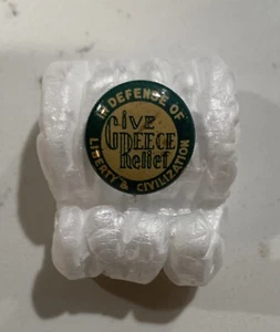 In Defense of Liberty Civilization Give Greece Relief Pin Pinback At WWII Greeks - Picture 1 of 6