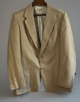 Jaqueta Christian Dior Monsieur Blazer 42L 100% Seda Casaco Esportivo Bege - Imagem 1 de 4