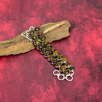 Yellow Flash Labradorite Gemstone 925 Sterling Silver Handmade Jewelry Bracelet - Image 1 of 4